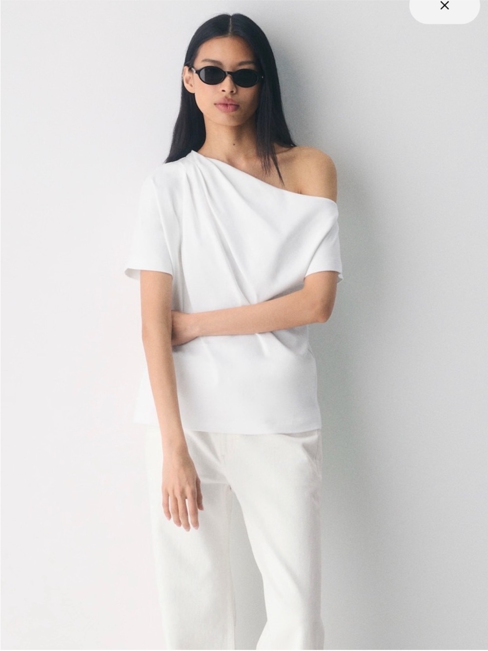 Aritzia Babaton InterLock Cotton Script Top White XS